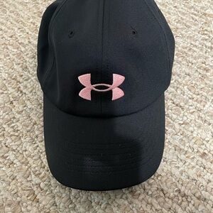 Under Armour Black Hat with Pink Emblem